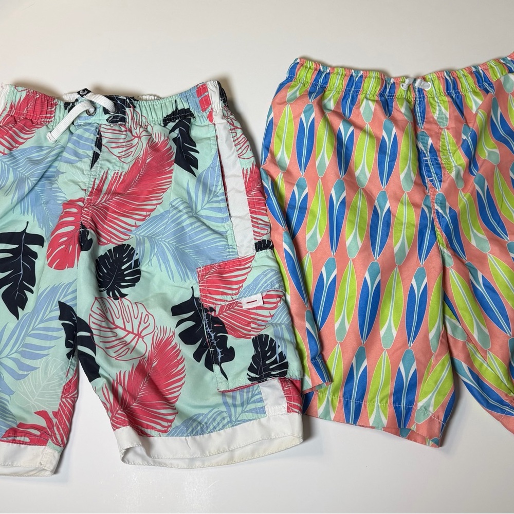 split Boys' Swim Shorts in Mint, Coral & Navy